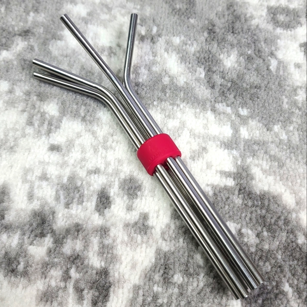 Manna 6 Pack Reusable Stainless Steel Straws